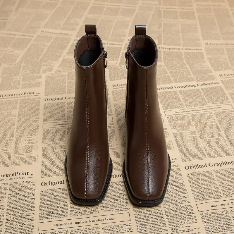 New In Ankle Boots for Women Heeled Very High Heels Woman Short Shoes Autumn Sale On Offer Chic and Elegant Quality Boot Booties