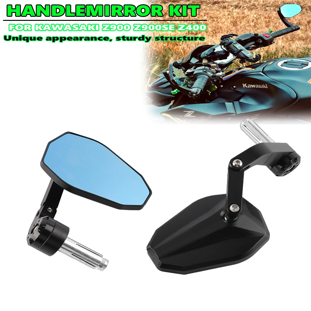 

Espejo lateral izquierdo y derecho para manillar de motocicleta, accesorios para KAWASAKI Z900, Z900SE, Z400, E9, rotación Z 900