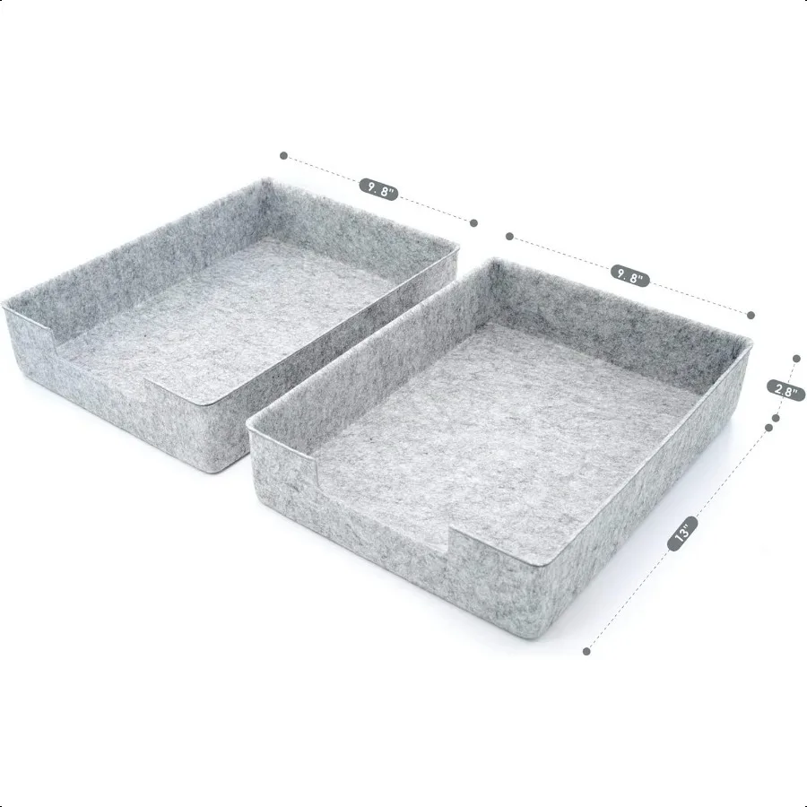 Welaxy органайзер для ящиков стола, лотки для писем, фетровая бумага для документов, файлов, сортировочная коробка для хранения журналов, мягкая прочная коробка из 2 предметов для офиса