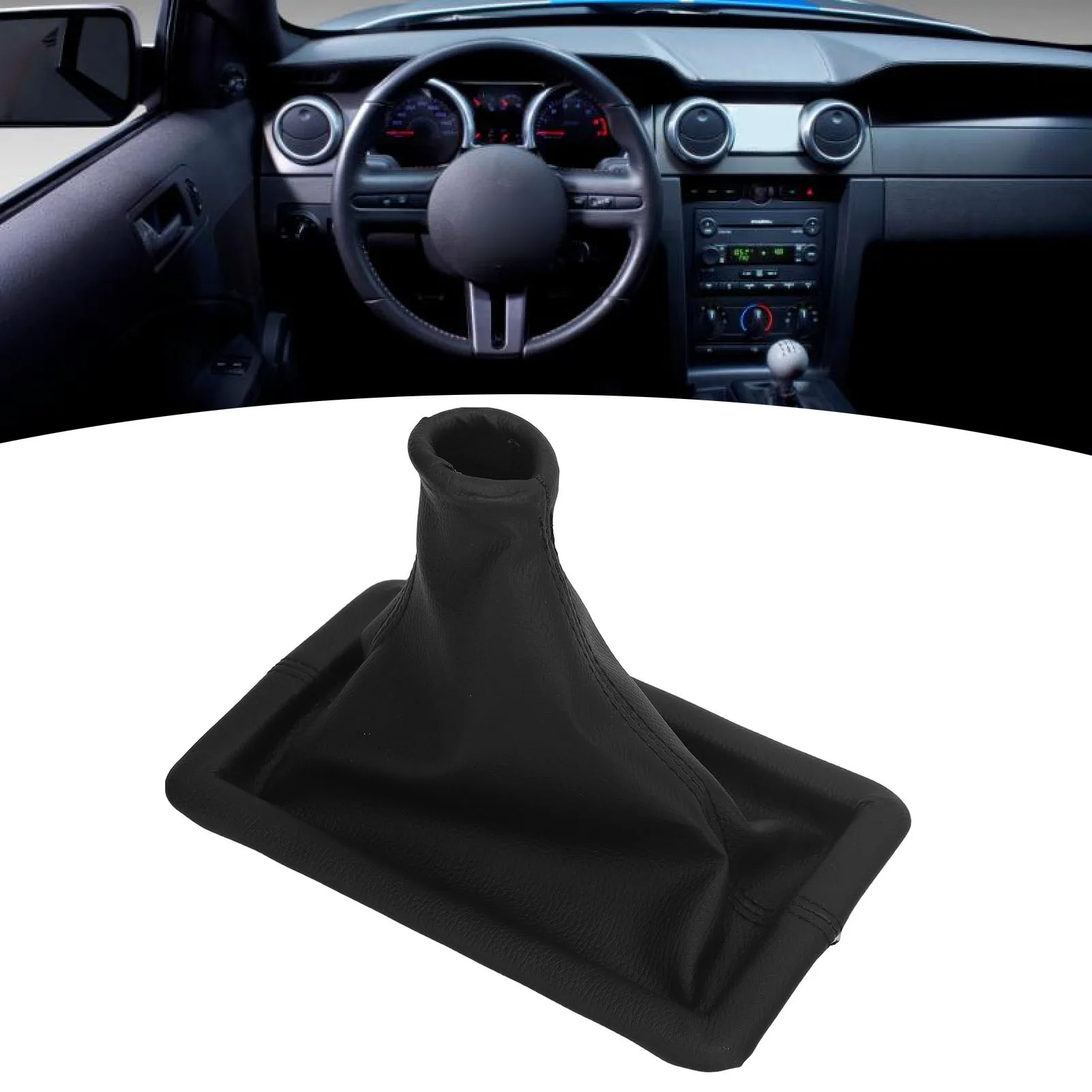 Shift Boot Cover 8R3Z 7277 AA PU Leather Gear Shift Knob Dust Cover for Ford Mustang 2005 2006 2007 2008 2009