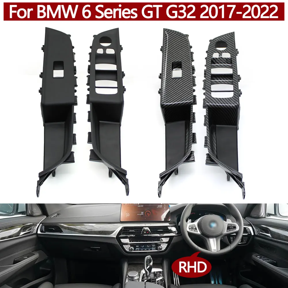 RHD Car Front Driver Door Handle Armrest Cover Left Right Door Pull Handle Panel Cover Trim For BMW 6 Series GT G32 2017-2022