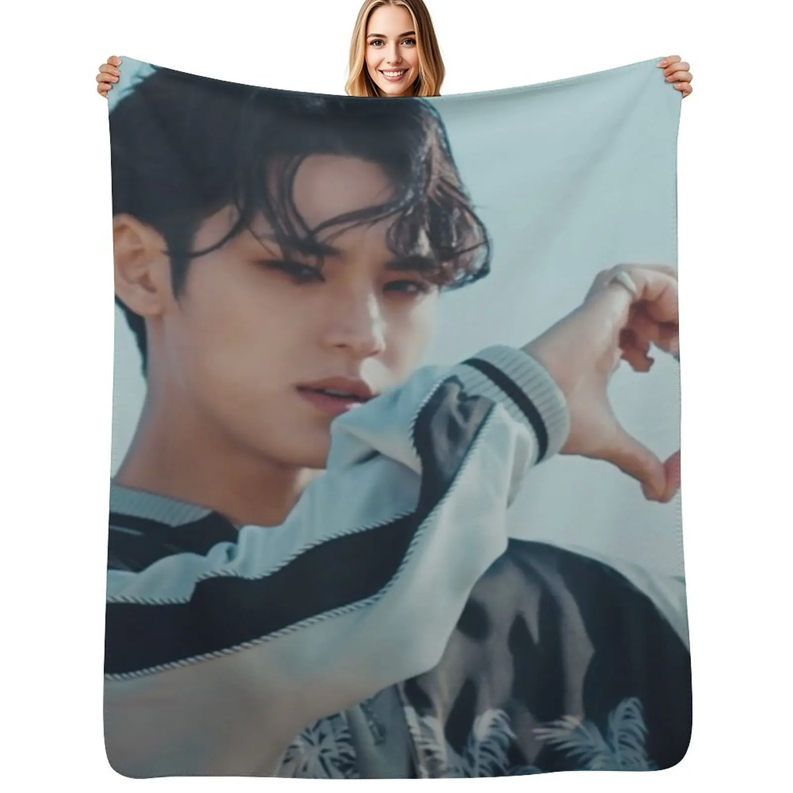 

Mingyu and heart from Hot mv Throw Blanket Flannel Fabric Sofa Quilt Summer Blankets