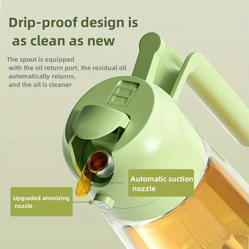 Dual purpose kitchen oil spray can leakproof oil can glass spray bottle kitchen household