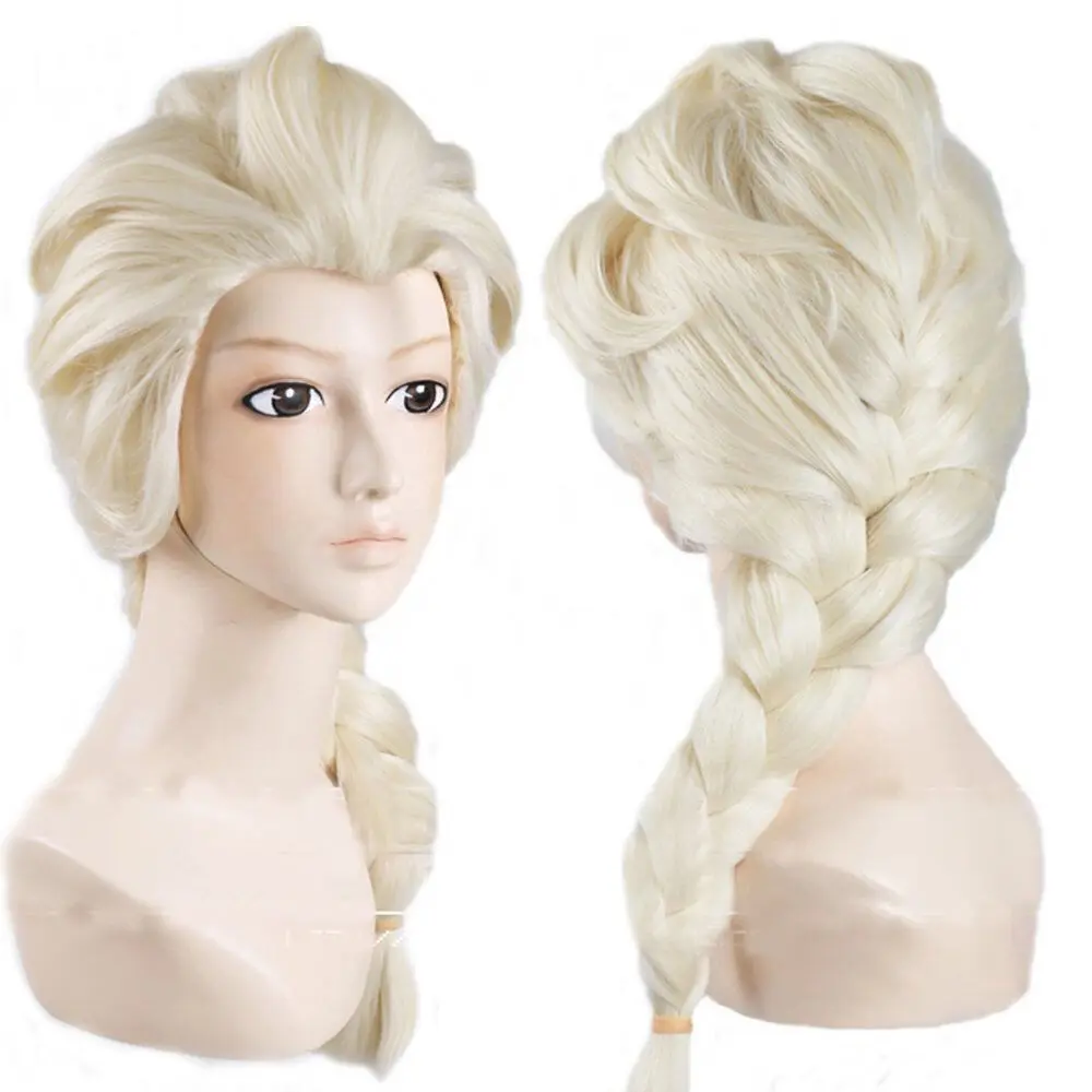 

Braid Frozen Elsa Princess Bleach Blonde Cosplay Wig Synthetic hair