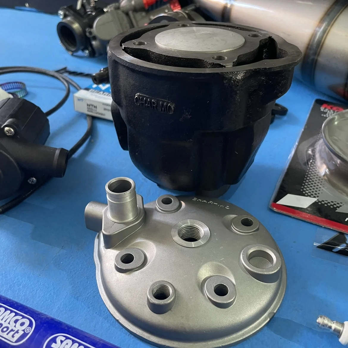 BWS100 Big Bore Kit 130cc 4VP 56mm Water Cooling Cylinder 53mm Crankshaft Racing Exhaust CVT Set Radiator Pump Bws 100