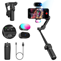 AOCHUAN Smart Gimbal Stabilizer X2 With built-in extension pole and LED display For iPhone and Android Smartphone Gimbal Black