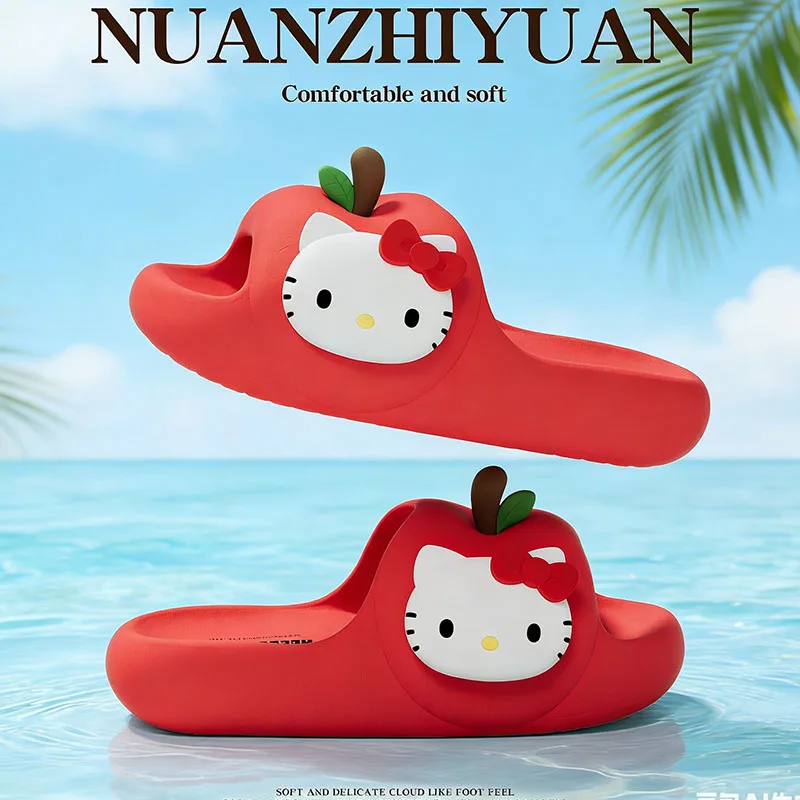 Summer HelloKitty Cool Slippers Cute Trendy Cartoon Home Indoor Slippers Thick Bottom Outdoor Non Slip Soft Bottom Cool Scooters view 2