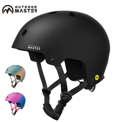 OutdoorMaster MIPS Skateboard Helmet Two Removable Liners Ventilation Multi-Sport Scooter Roller Inline Skating Rollerblading