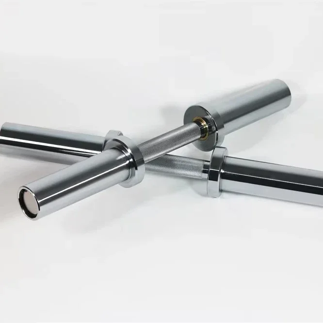 New Product High Quality 2 Inch Chrome Steel Short Barbell Bar Dumbbell Handle Gym Fitness Training Free Weights Quality Guarant