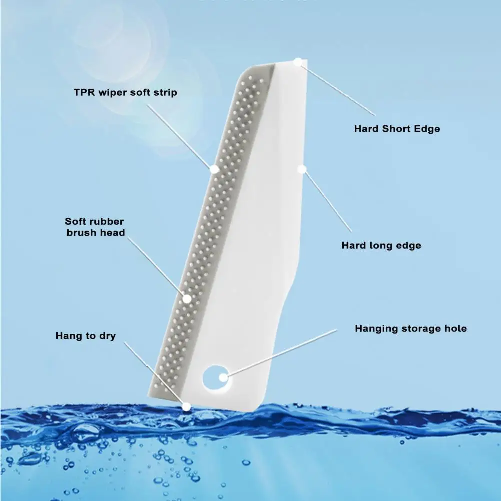 Quick Drain Wiper Bathroom Mirror Wiper Portable Window Glass Wiper Comfortable Grip Hanging Hole Shower Squeegee for Dust