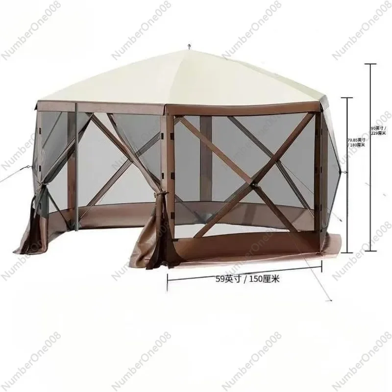 Factory Direct: Hexagonal Outdoor Camping Tent with Thickened Mesh, Anti-Mosquito & Pop - up Sunshade Canopy