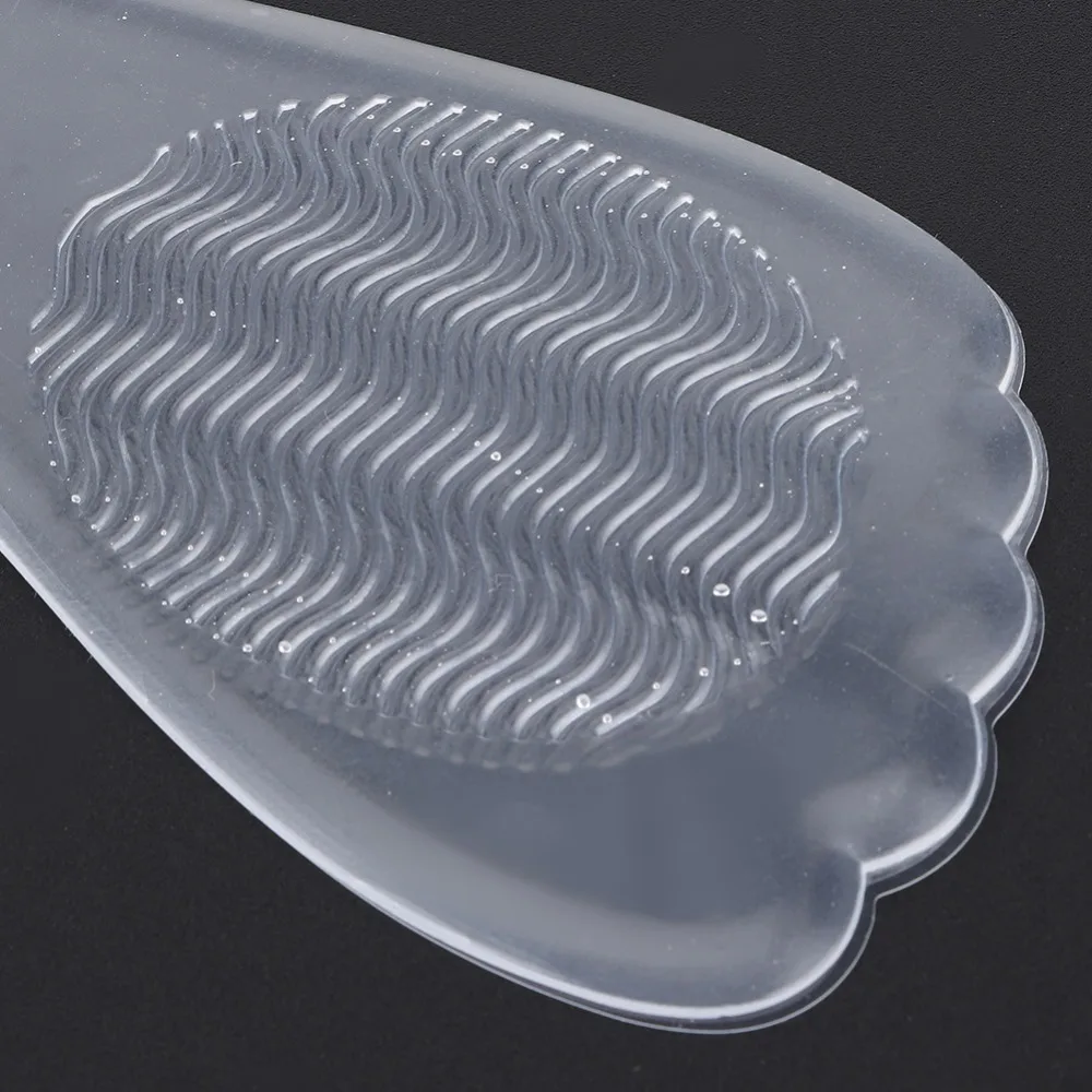 2 Pairs Transparent invisible design Three-quarter Insole Soft silicone & PU material Shock absorption function Massage Insole
