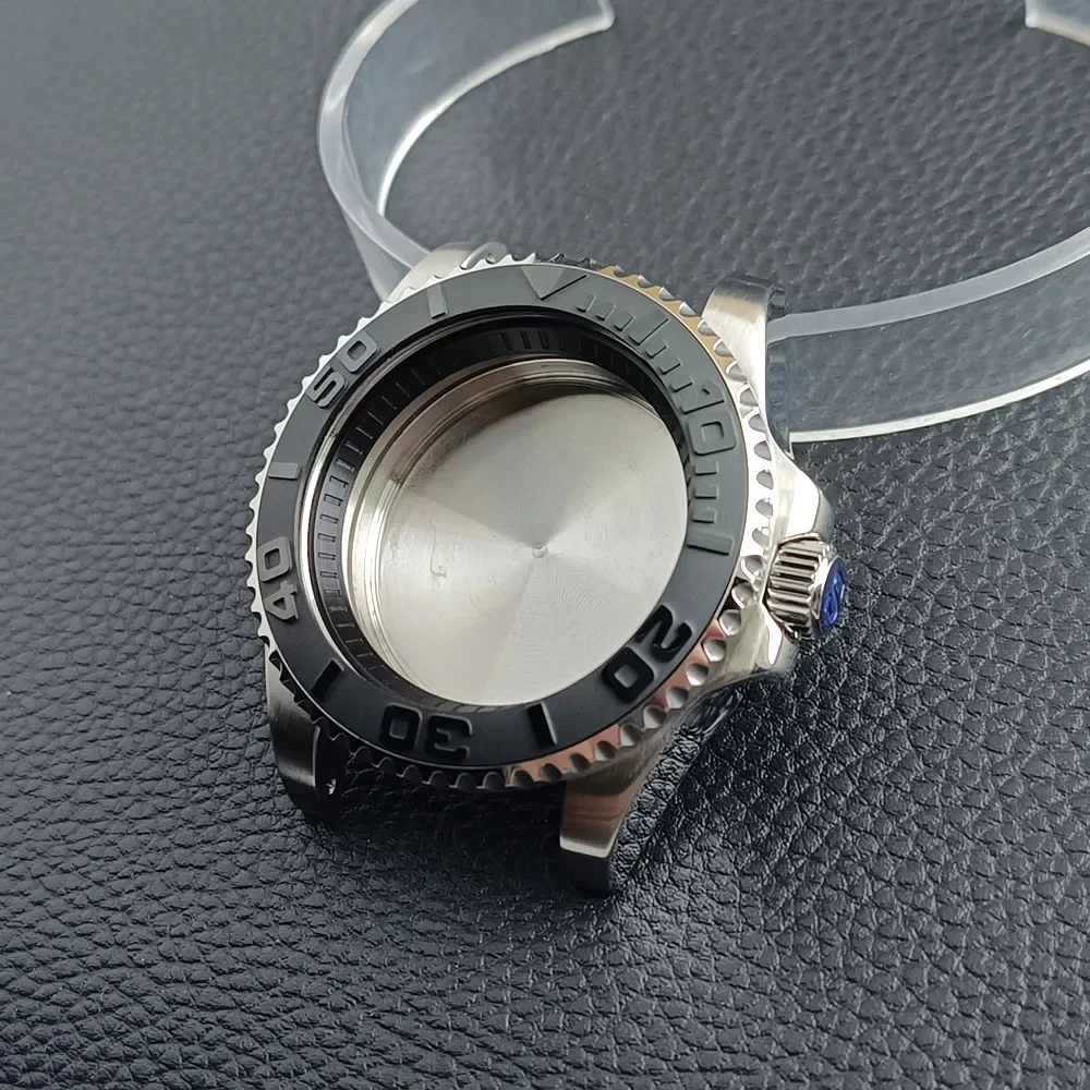 NH35 High-quality 40.5mm Silvery/black GMT Have Chapter Ring Steel Case Fit NH34 NH35 NH36 Movement Sapphire Glass Watch Box