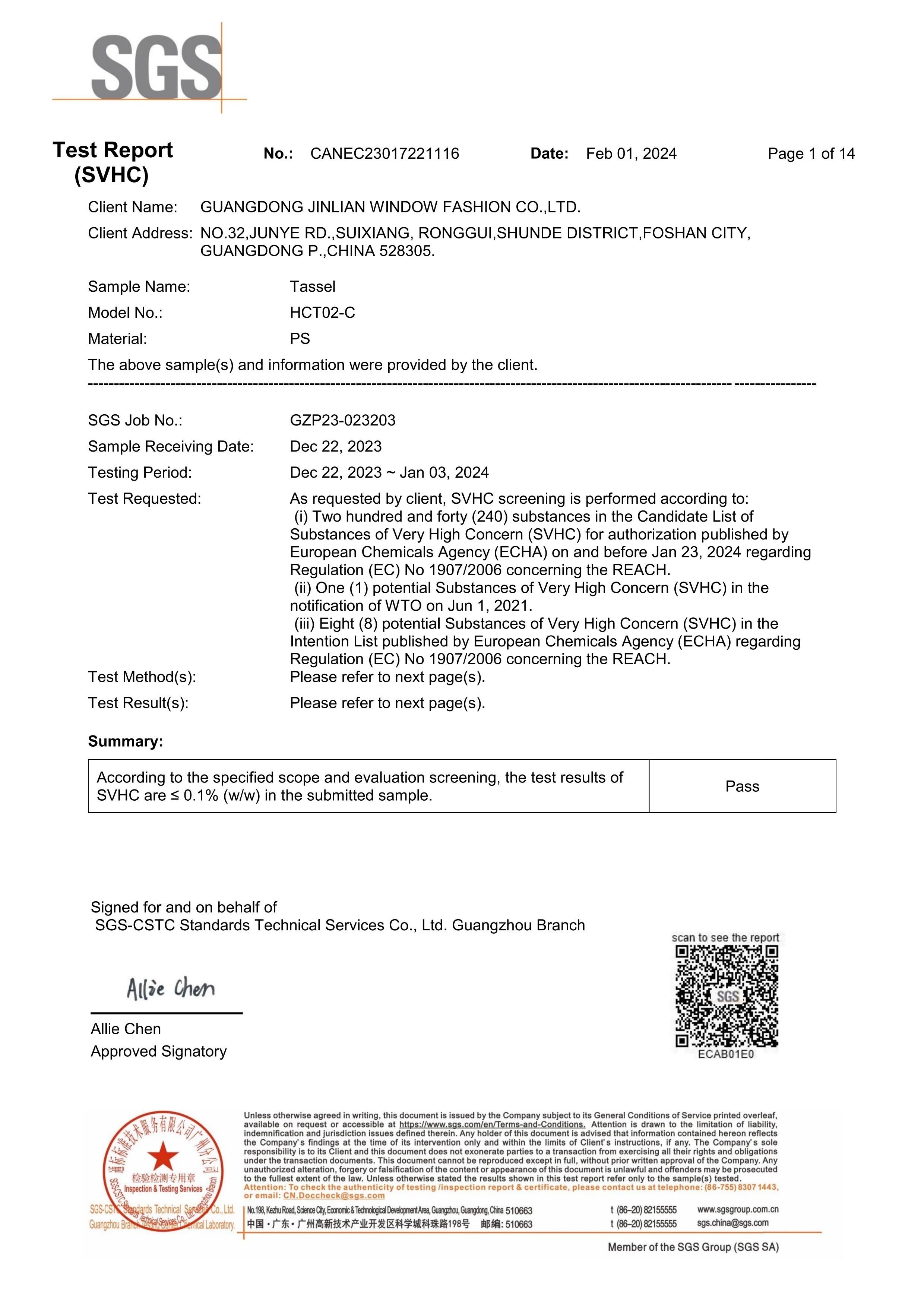 Borla plástica de controle de cabo de decoração de obturador para persianas venezianas ou persianas horizontais com certificados SVHC e POPs