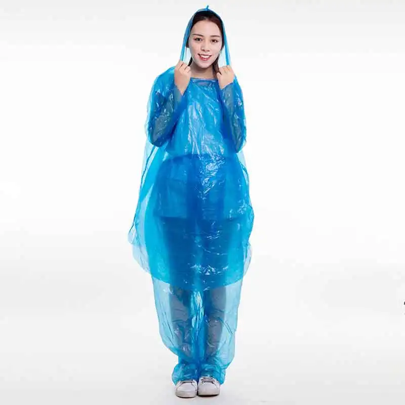 Disposable Raincoat Adult Emergency Waterproof Hood Poncho Travel Hiking Camping Rain Coat Unisex Rainwear Camping Rain Coat