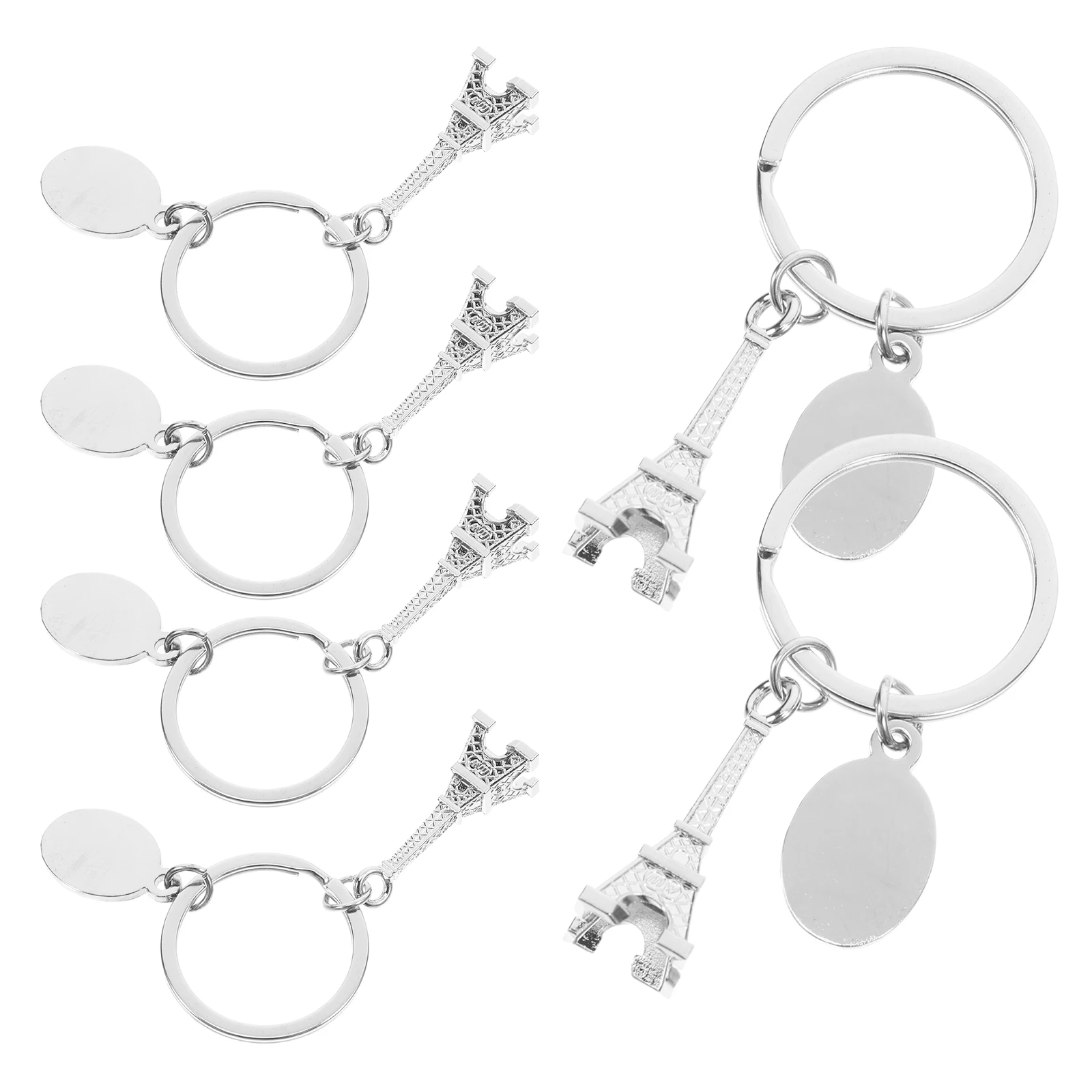 

6 Pcs Eiffel Tower Keychain Miniature Souvenir Zinc Alloy Durable Elegant Purse Accessories Bag Charm Key Fob Decorative