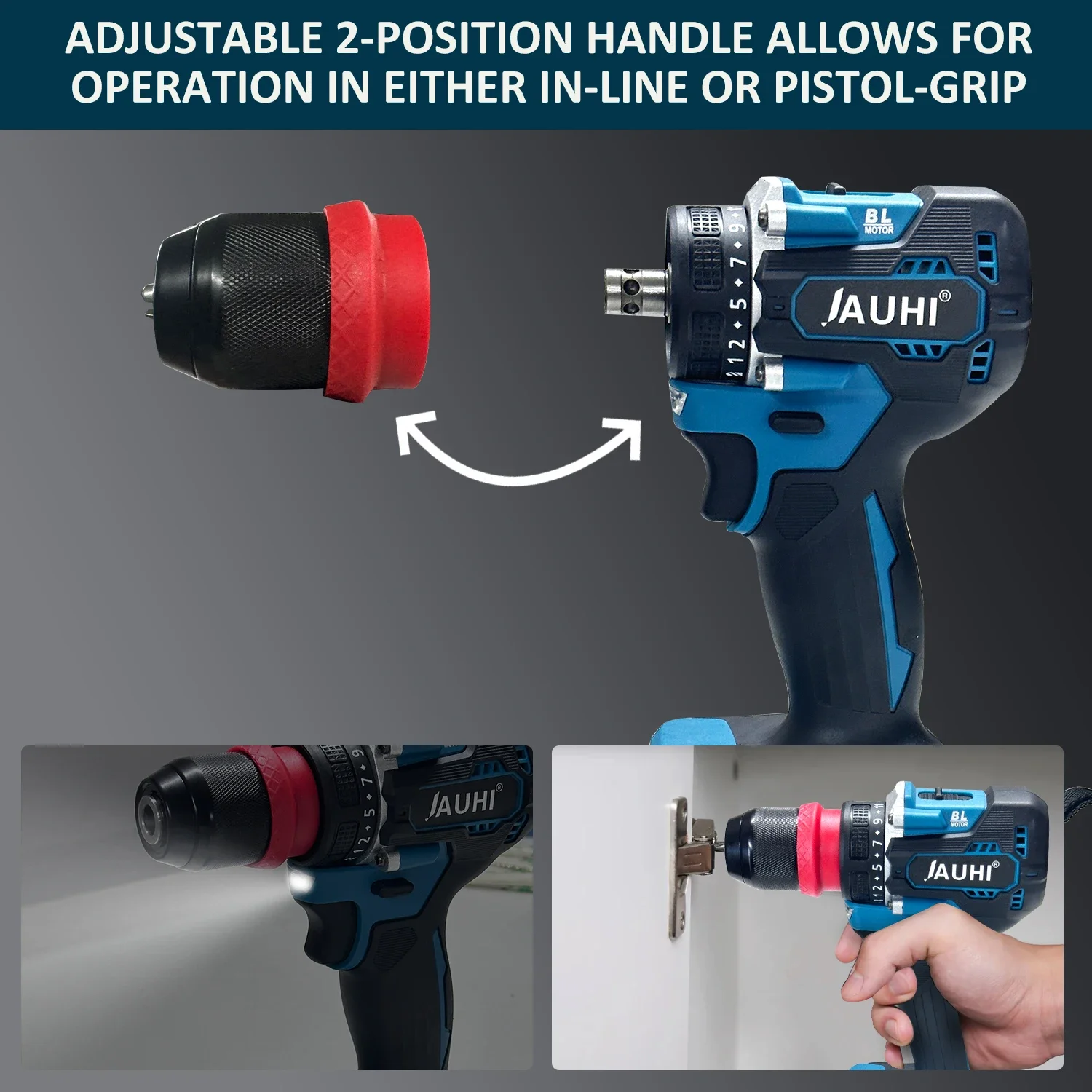 Imagem -04 - Jauhi-brushless Lithium Drill Chave de Fenda Elétrica Chave de Fenda Multifuncional Furadeira de Impacto Ferramentas Elétricas