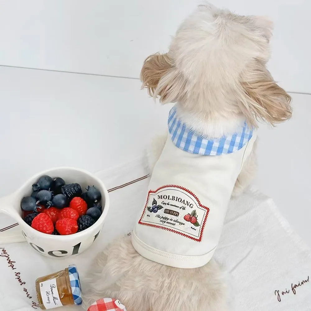 Printemps animal de compagnie maltais bas chemise Teddy marin col gilet Teddy doux pull respirant lettre imprimer chien vêtements