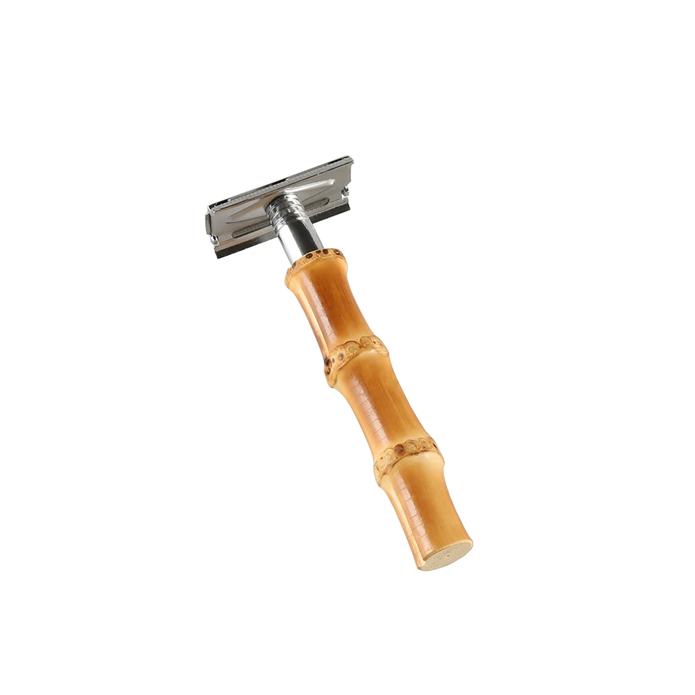 

New Style Creative Retro Vintage Handmade Unique Natural Wood Bamboo Root Handle Hair Beard Shaving Manual Shaver Safety Razor