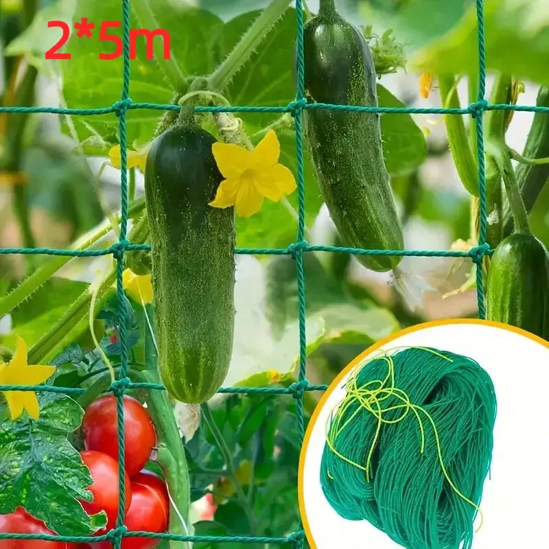 1Pack Green Nylon Garden Trellis Netting For Climbing Plants Heavy Duty Mesh Net For Cucumber Tomato Grapes