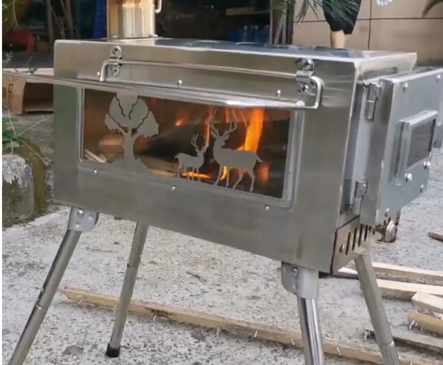 2023 Customize Multipurpose Portable Heating Cooking Outdoor Cookware Tent Wood Burning Camping Stove