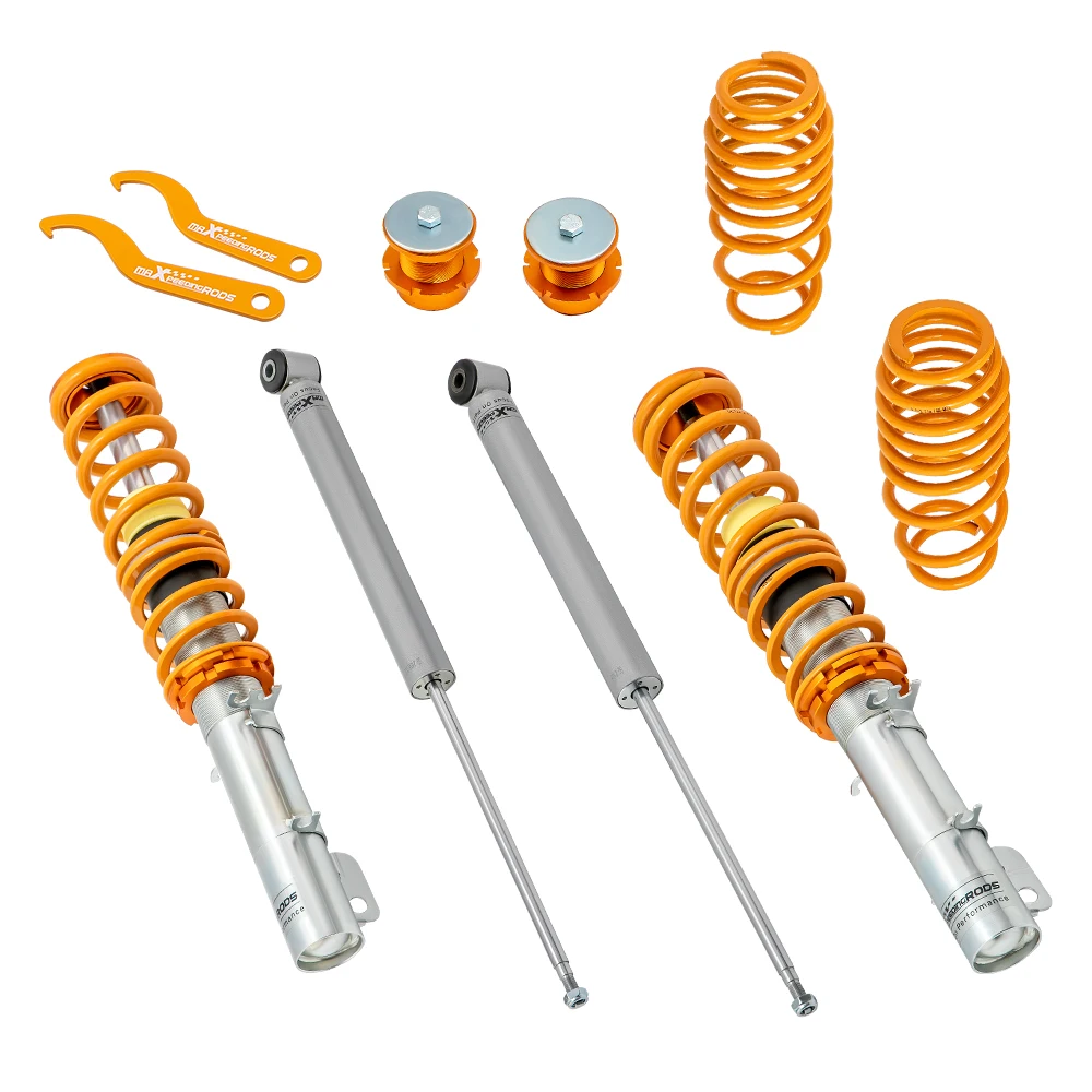 Coilovers Coil Spring Shock Strut Kit Suspension for VW Golf MK IV 1J1 FWD 98-07 Adjustable Coilover Suspension Lowering Set