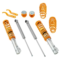 Coilovers Coil Spring Shock Strut Kit Suspension for VW Golf MK IV 1J1 FWD 98-07 Adjustable Coilover Suspension Lowering Set