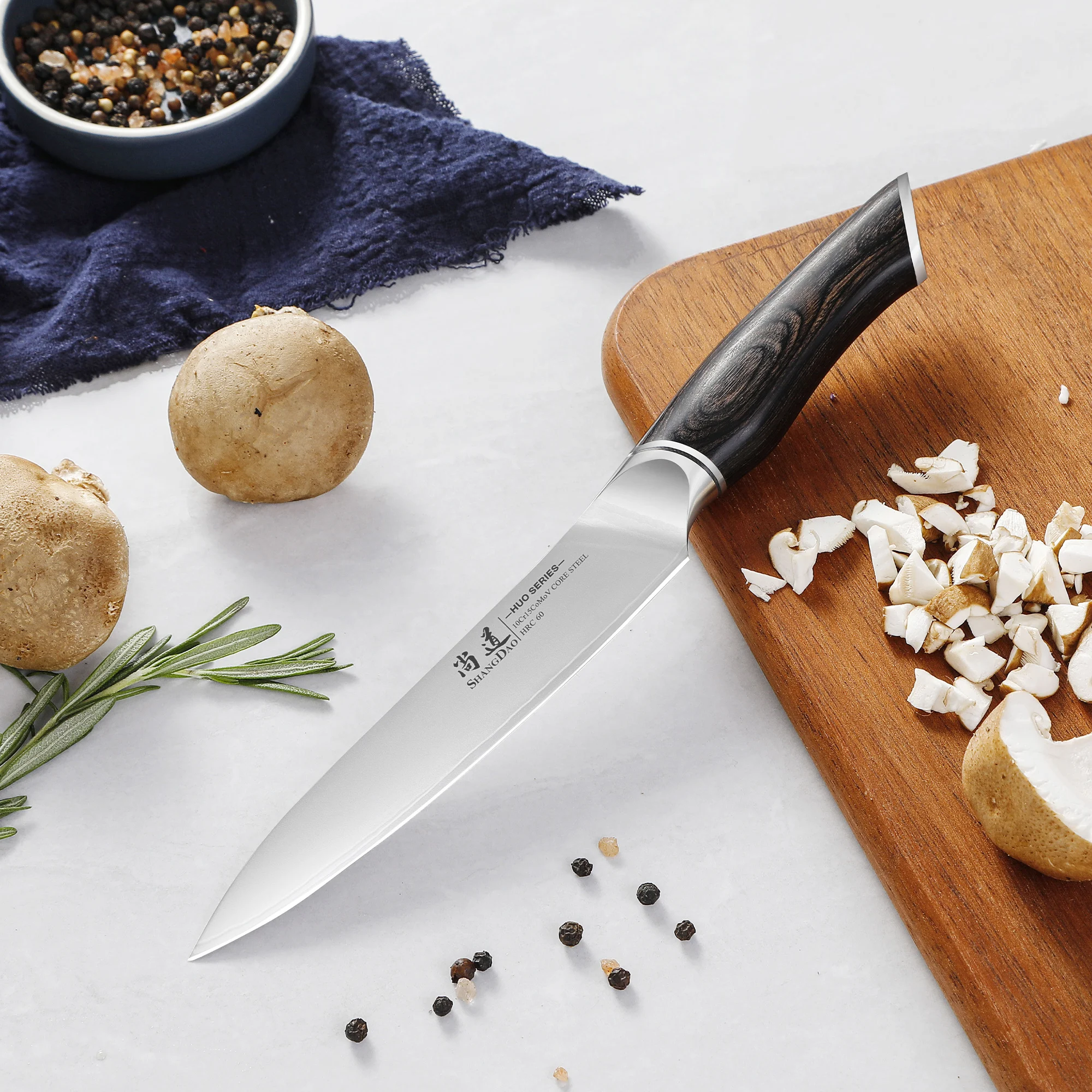 SHANGDAO Kitchen Utility Knife 6 Inch,3 Layers VG10 Alloy Steel, Multipurpose Fruit Paring Knife for Vegetable -Pakkawood Handle - view 4