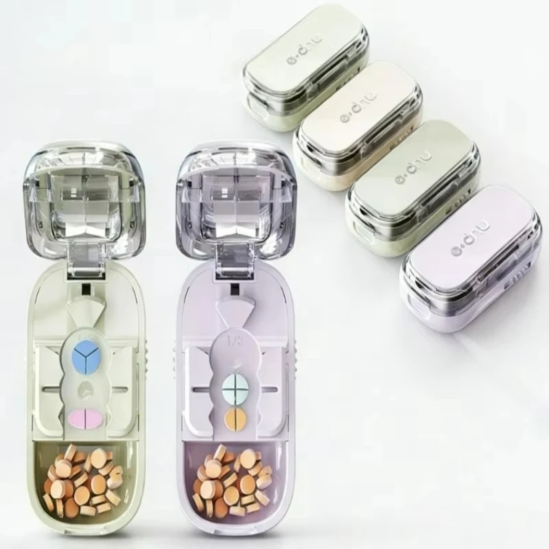 New Adjustable Pill Cutters Splitter 1/2 1/3 1/4 Tablet Cutter for Pills Cutting & Storage Tablet Dispenser for Tablet Cutter