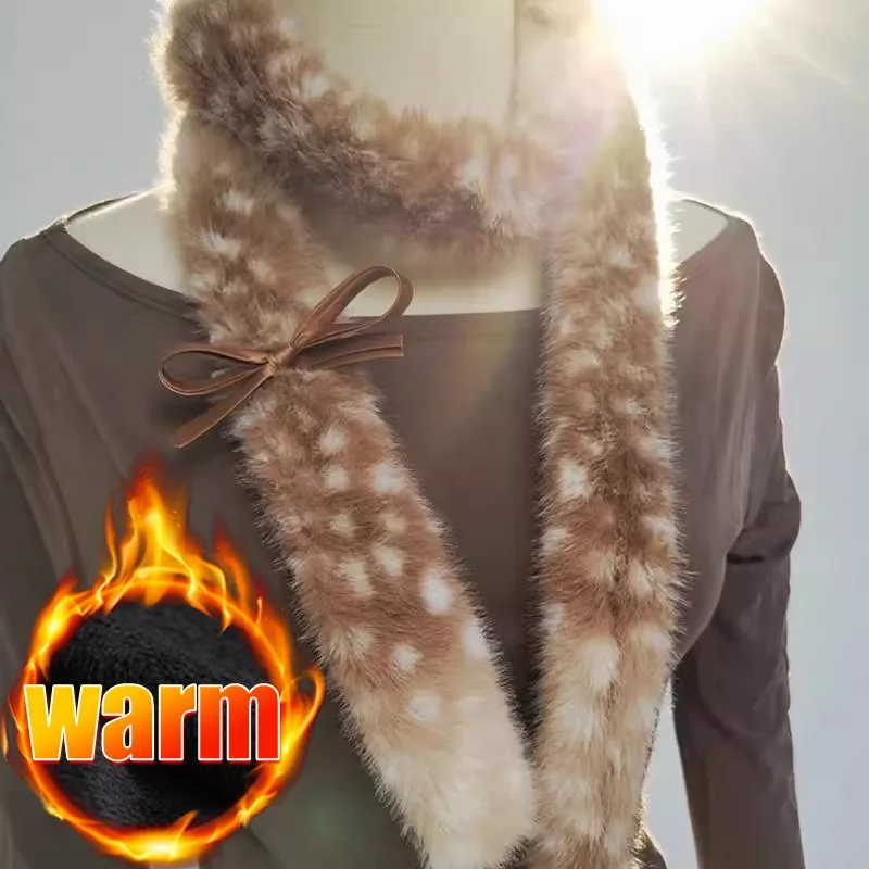 

Зимний плюшевый шарф в стиле Харадзюку с изображением лося, рождественский подарок, мягкий теплый шарф, повязка для волос, милый костюм для косплея, плюшевое украшение с длинной шеей, теплее