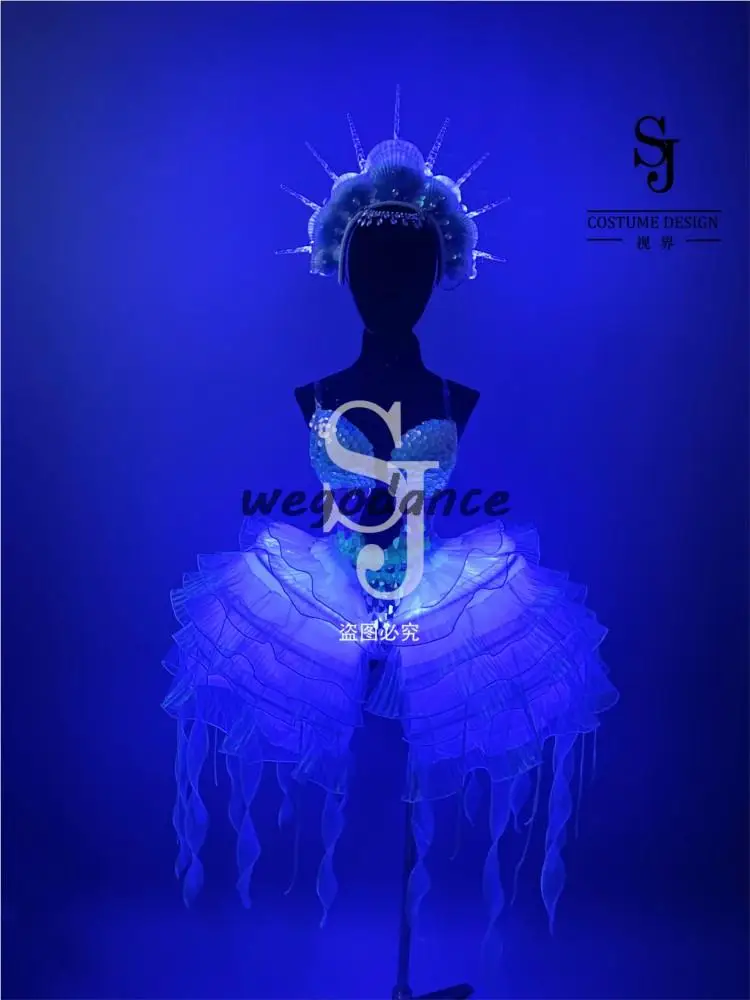 Bar Performance Party LED Ocean Series Fantasy Color Mermaid Scales Gogo Show Performance Dress