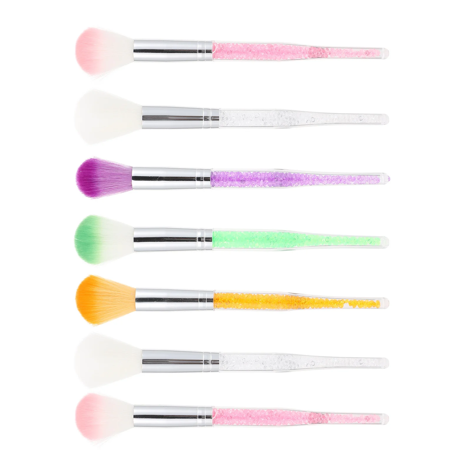 Juego de 7 Cepillos para Eliminar el Polvo de las Uñas, Herramienta de Manicura Portátil, Cepillo de Maquillaje, Duradero, Ligero, de Colores Variados