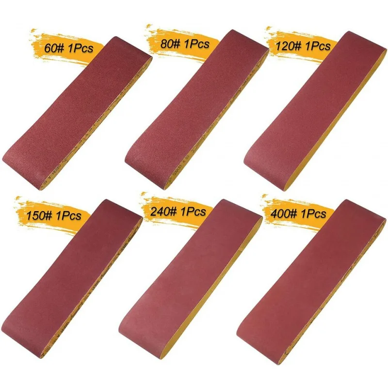 6pcs-set 12sets-carton of 6x48 Inch Sanding Belts 60-400 Grit Belt Sander Sandpaper Abrasive Tools for Smooth Finish