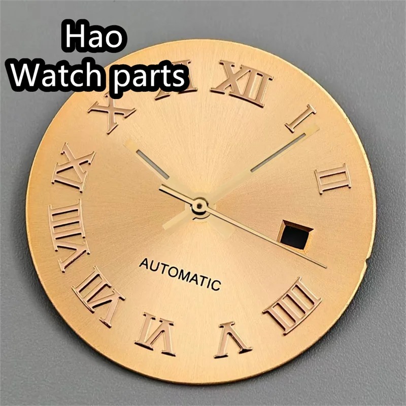 BLIGER 24.5mm Watch Dial Hand Set White Brown Purple Gray Rose Gold Gold Dial Roman  Fit NH05 Movement Women's Dial