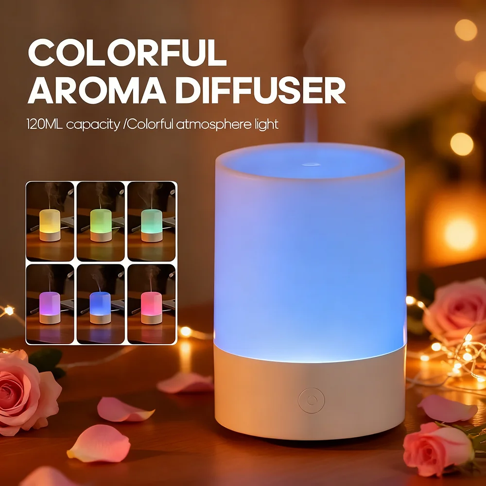 

Мини-диффузор аромата с питанием от USB, 1 шт., с красочной окружающей подсветкой — идеальный увлажнитель воздуха для домашнего офиса