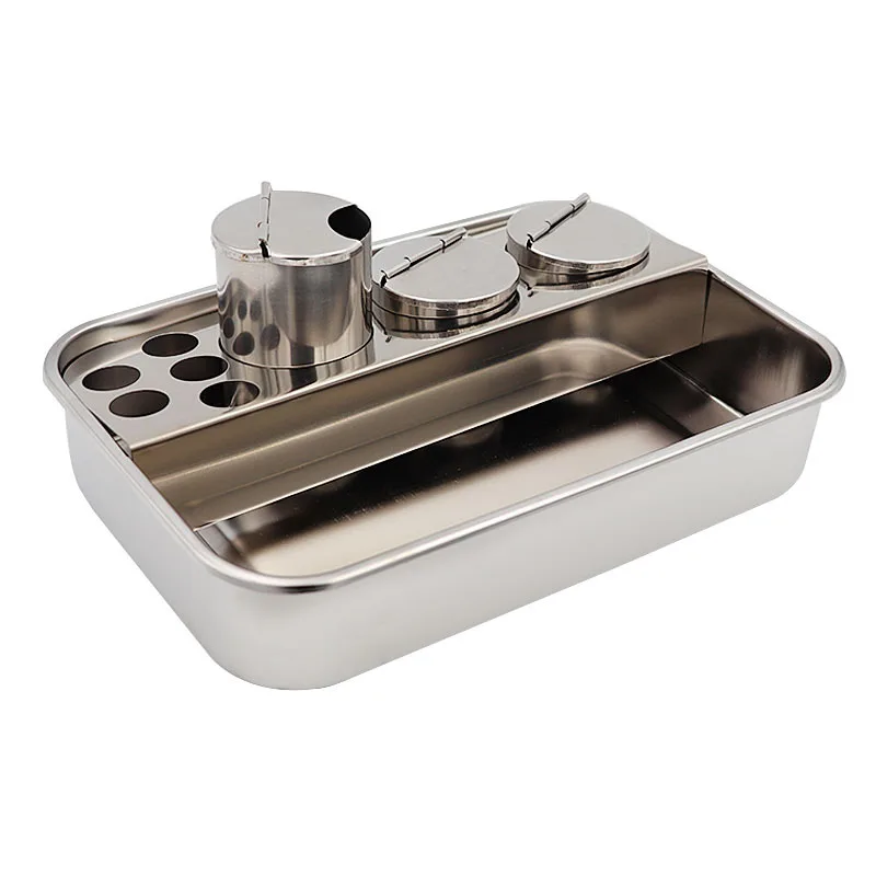 

Stainless Steel Dentistry Lab Organizer 3/4 Bottle Storage Box with Trays for Dental Instruments Clinic Hospital Dental Supplies