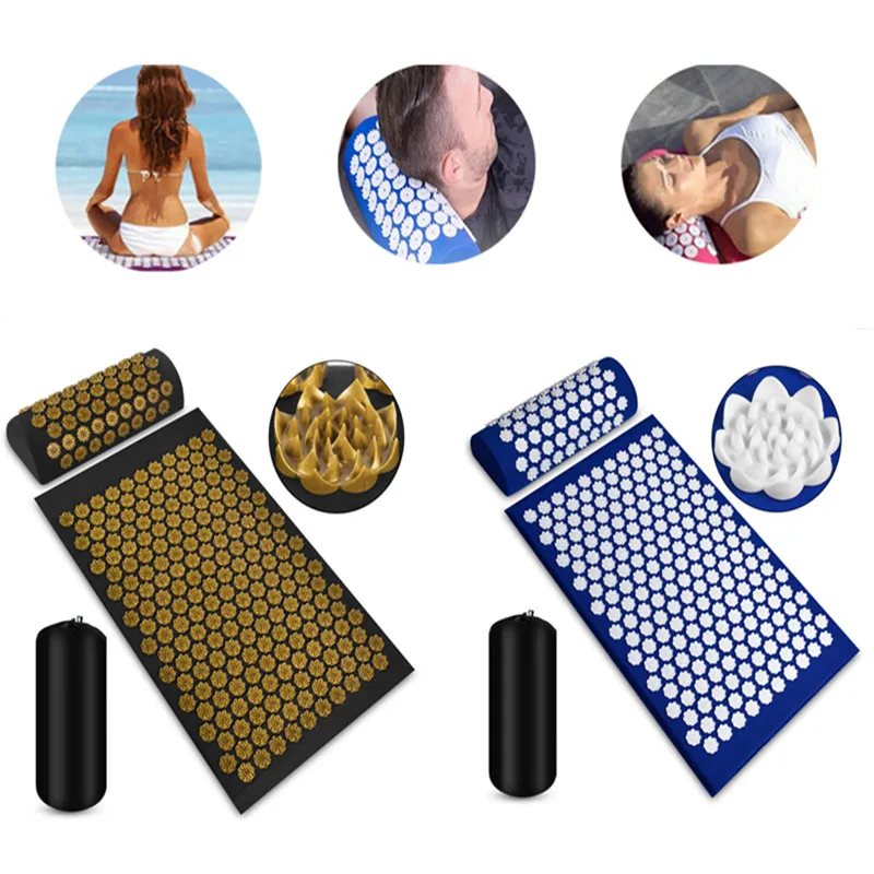 

3 шт./компл., массажная подушка для головы, шеи, спины, ног, подушка для акупрессуры, коврик для йоги, коврик с шипами, антистрессовая подушка для акупунктуры, игольчатый массажер