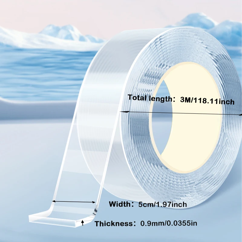 Double Sided Tape Heavy Duty Mounting Tape for Walls, Removable Adhesive Tape, Strong Sticky Strips Carpet Tape Poster Wall Tape image 2