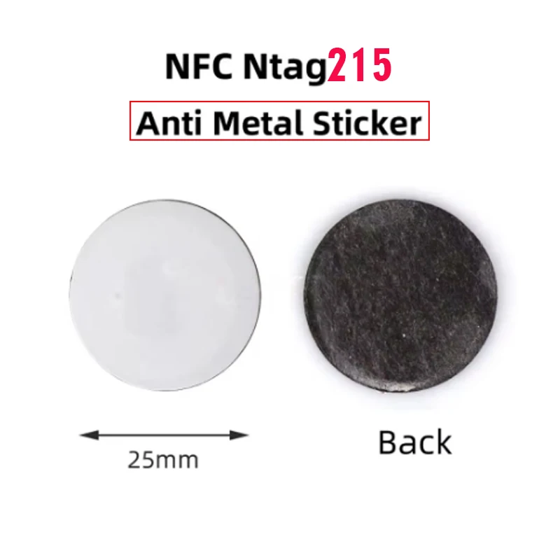 300 Anti Metal NFC Tags NFC Stickers On-Metal White NFC Stickers Compatible with Android & iPhone 504 Bytes Memory Programmable