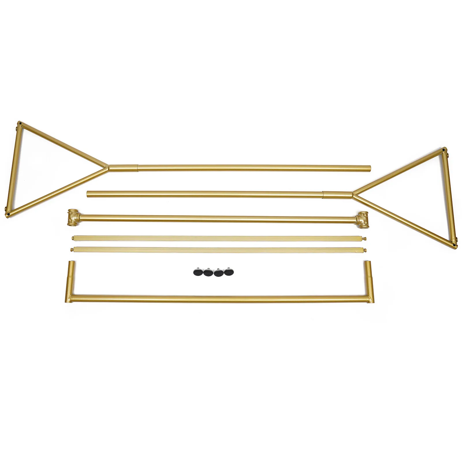 رف ملابس صناعي ذهبي عتيق حامل ملابس حديد قائم بذاته 47.24*15.75*62.99in