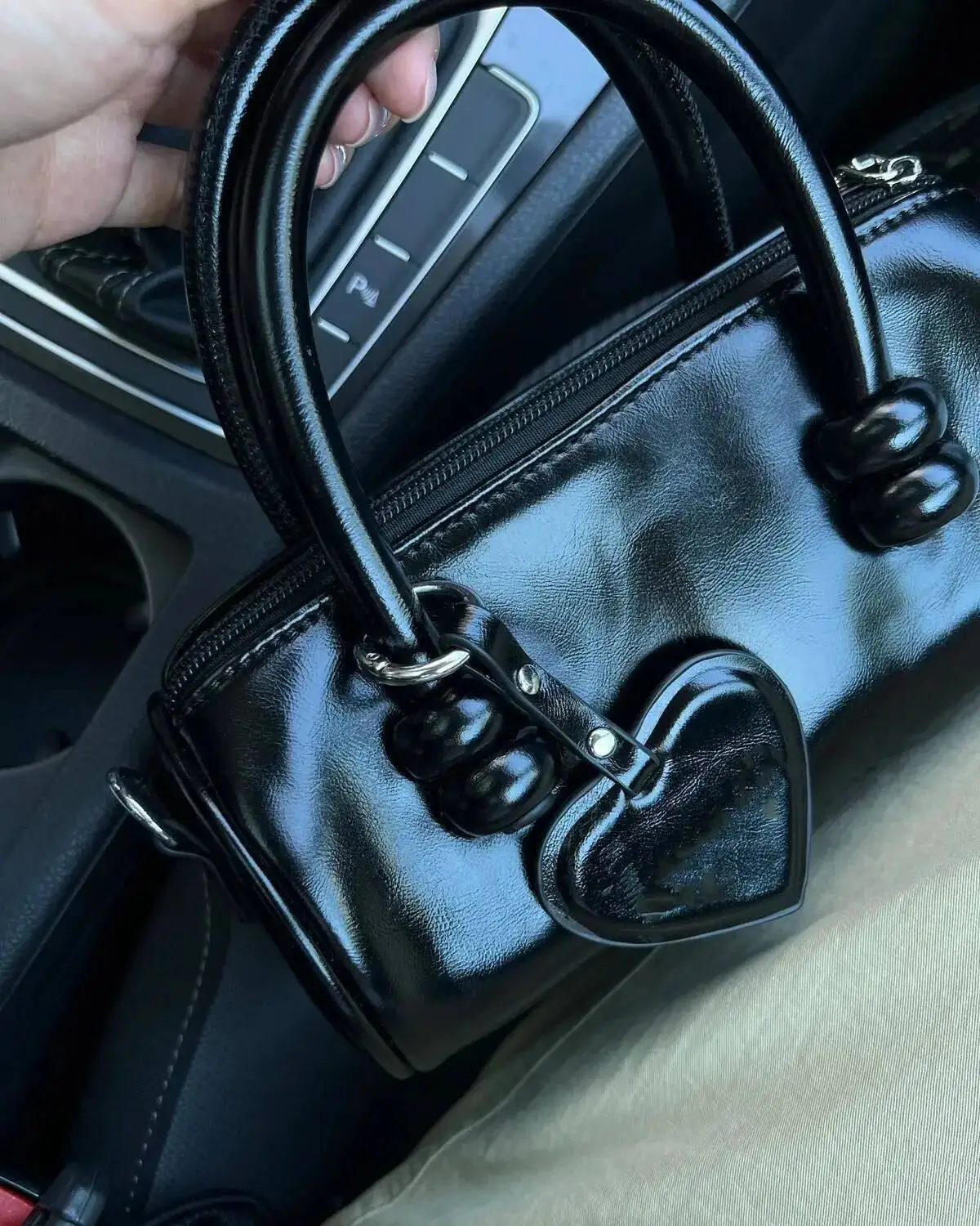 Bloom Vintage Pu Leather Black Messenger Bag Women New Retro Handle Crossbody Bags Ladies Boston Pillow Y2k Handbag Aesthetic