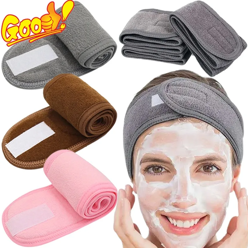 Soft Toweling Hair Accessories Girls Headbands for Face Washing Bath Makeup Hair Band Women Adjustable SPA Facial Headband