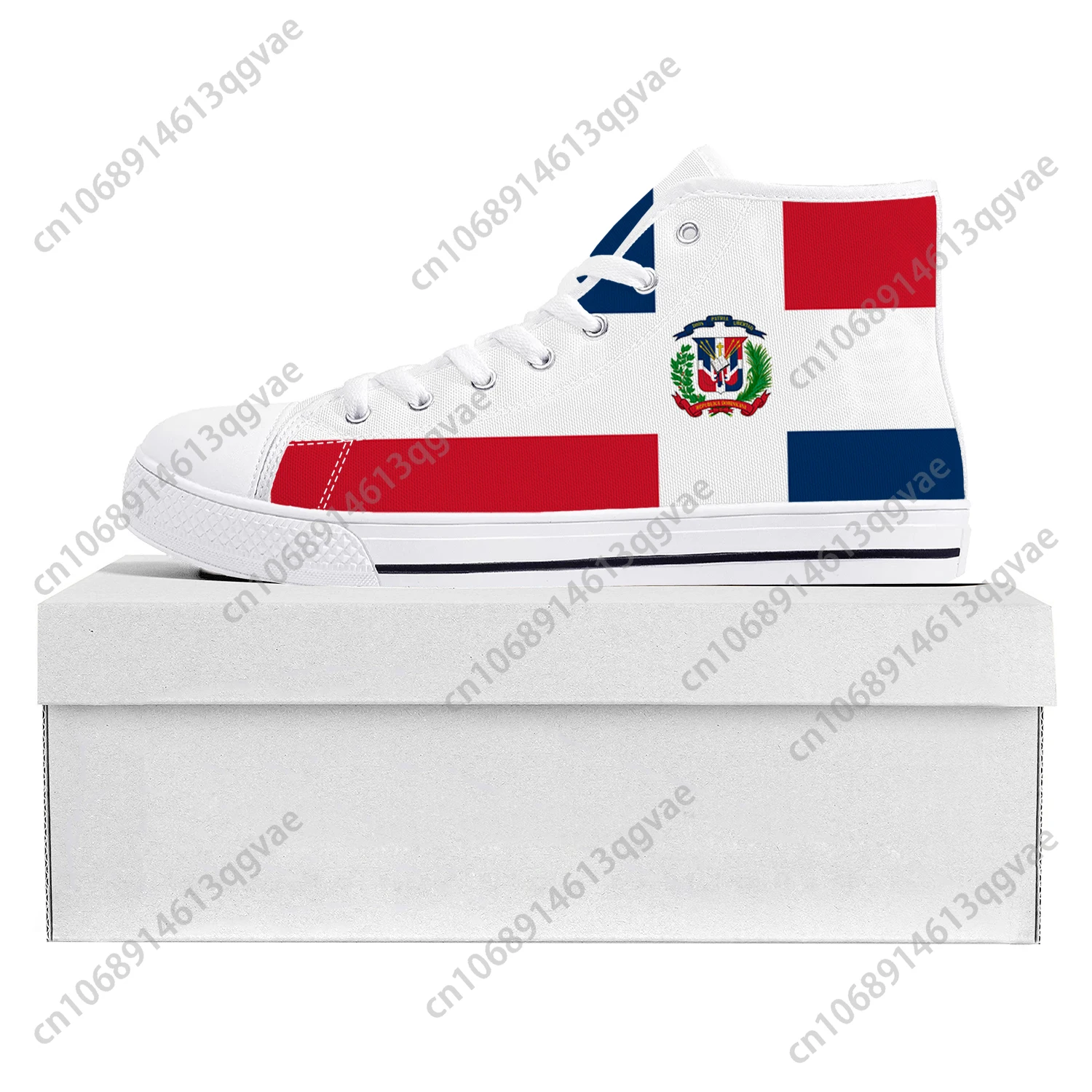 Dominican Republic Flag High Top High Quality Sneakers Mens Womens Teenager Canvas Sneaker Casual Couple Shoes Custom Shoe