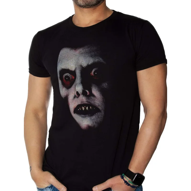 

0120 Vintage Horror movie The Exorcist Scary Halloween Gift t shirt Retro Pazuzu print graphic clothing Large size Tops S-6XL