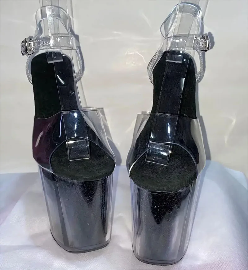 

Auman Ale/20 см сексуальная прозрачная платформа с блестками, украшение, 8-дюймовые туфли на шпильке для банкета и ночного клуба/модель сандалии для танцев на пилоне