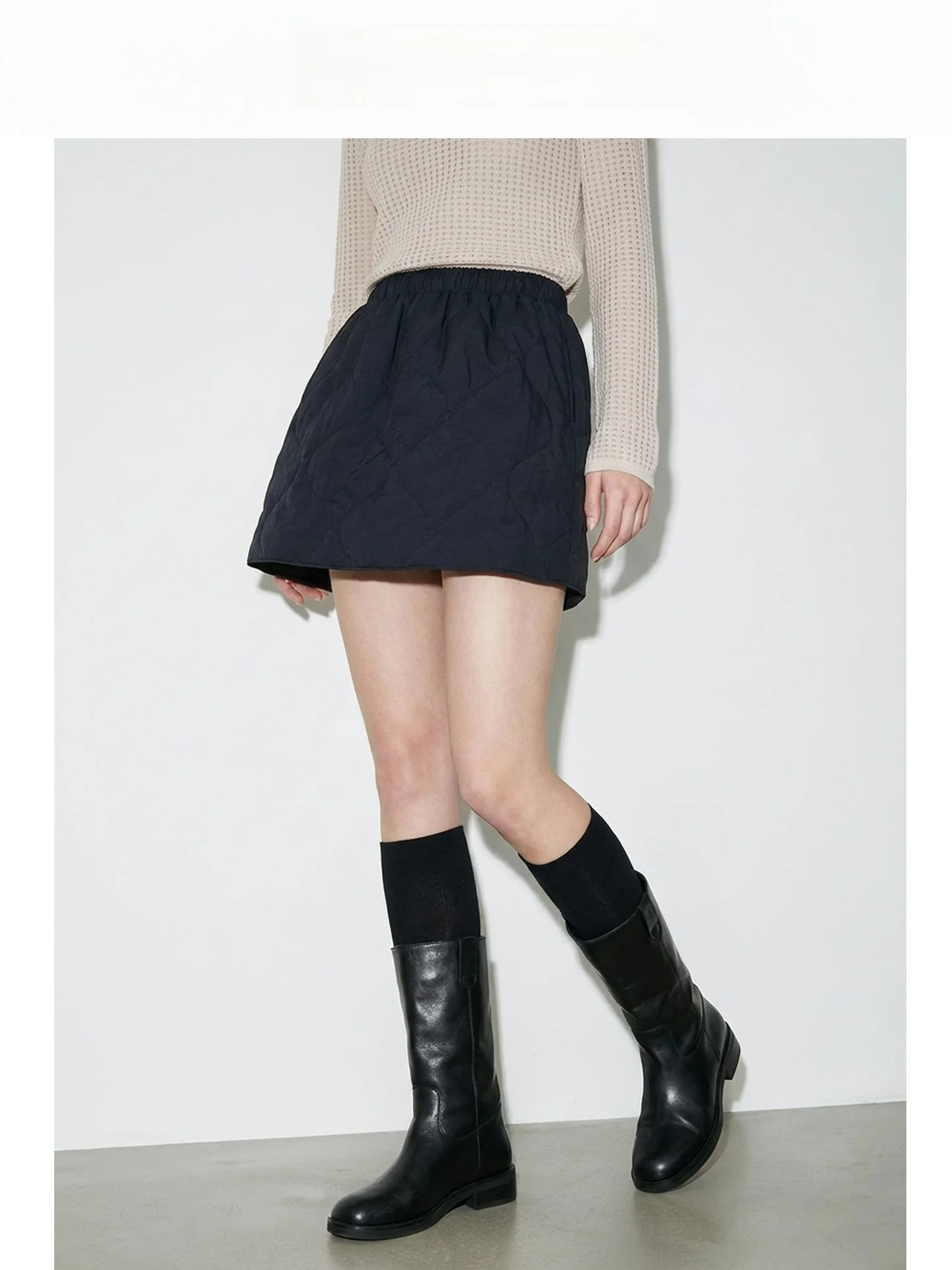 

Теплая, нежная, белая пуховая юбка А-силуэта для женщин, утепленная, с эластичной талией, осенне-зимняя короткая юбка, пошитая на заказ