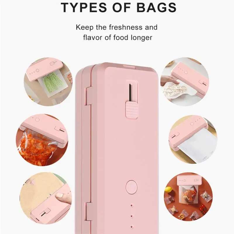 ماكينة ختم مربعة صغيرة منزلية من ABMO ماكينة تغليف وتغليف أكياس الطعام المنزلية ماكينة ختم الوجبات الخفيفة الطازجة