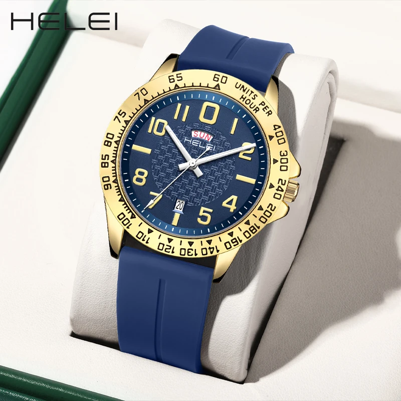 HELEI Hot Model 2024 Helmsman Series Atmospheric Hundred Multifunction Quartz Movement Men's Quartz Watch Men's Watches