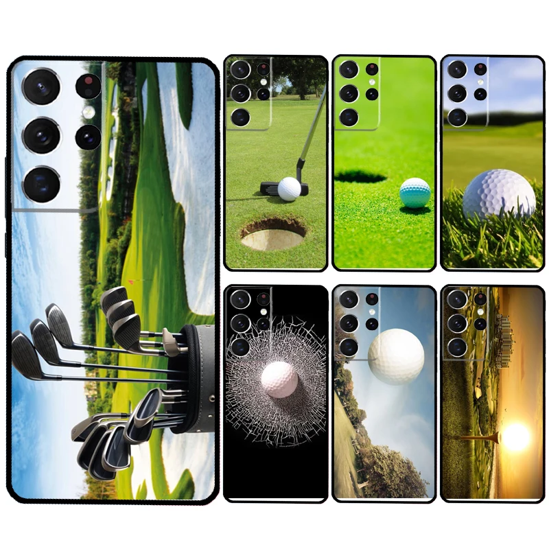 Sport Golf Ball Course Field Cover For Samsung Galaxy S24 Ultra S21 S22 S23 Plus S20 FE S8 S9 S10 Note 10 20 Ultra Case