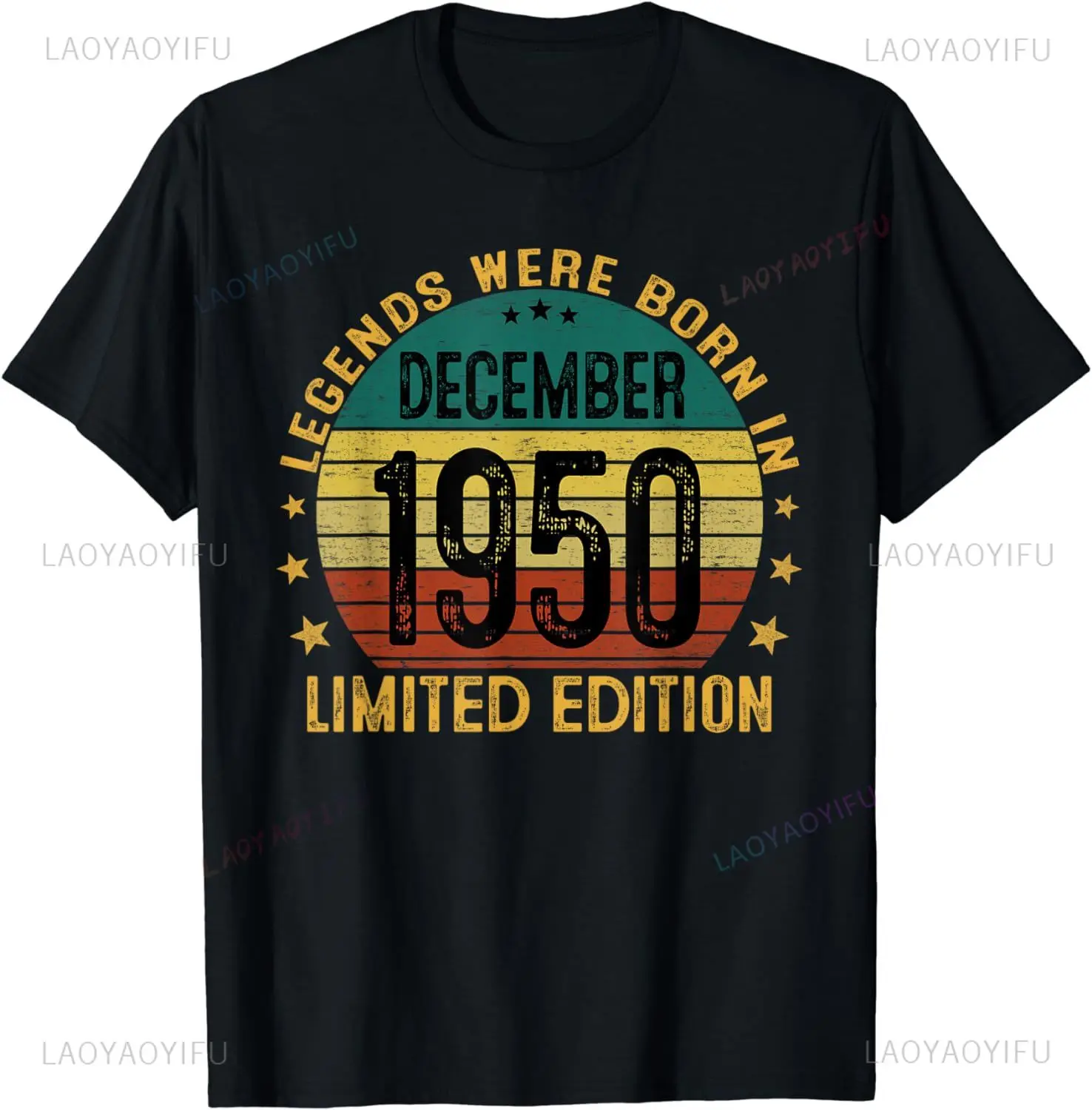 

Legend Was Born in December 1950 74th Birthday Gift T-shirt Oversized Short-sleeved Shirt Unisex Summer Crewneck Clothing